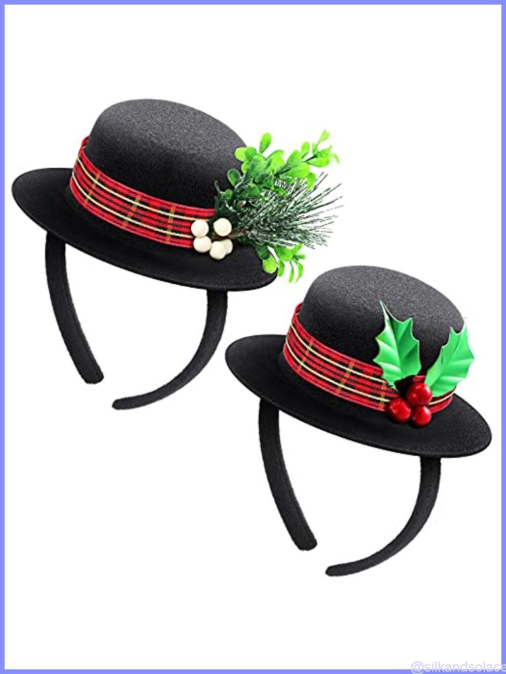 2 Pc Mini Top Hat Headbands Felt Christmas Costume Party Accessories